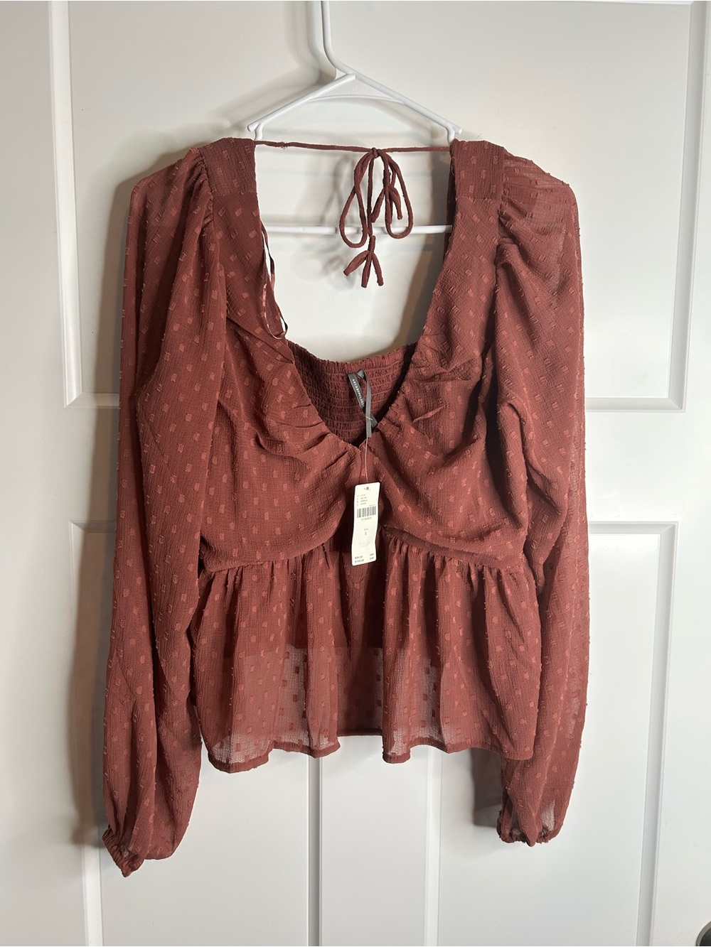 Anthropologie Women’s Size Large Long Sleeve Blouse Coquette Milkmaid New 2588